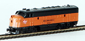 Micro-Trains American F7 Powered A Unit Diesel Locomotive EMD of the Milwaukee Road Railroad