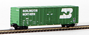 Micro-Trains American 50' Rib Side Box Car, Plug Door, of the Burlington Northern Railroad