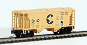 Micro-Trains American PS-2 70 Ton Two-Bay Covered Hopper of the Baltimore and Ohio Railroad Chessie System 