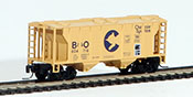 Micro-Trains American PS-2 70 Ton Two-Bay Covered Hopper of the Baltimore and Ohio Railroad Chessie System
