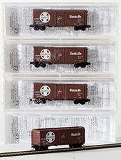 Micro-Trains American 40' Boxcar 4-Piece Set of the Atchison, Topeka and Santa Fe Railway