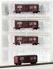 Micro-Trains American 40' Boxcar 4-Piece Set of the Union Pacific Railroad 