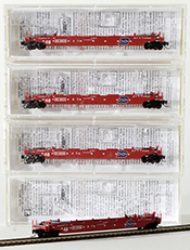 Micro-Trains American Gunderson 4-Piece Set of the Burlington Northern Railroad 