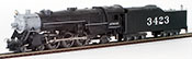 Rivarossi American 4-6-2 Heavy Pacific Steam Locomotive and Tender #3423 of the Atchison Topeka and Santa Fe Railway