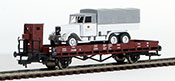 Roco German Stake Car with Truck Load of the DRG