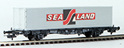 Rowa German Flat Wagon with Sea/Land Ships Container of the DB