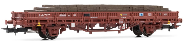Electrotren E1463 - Low side wagon RENFE, type Ks, loaded with wood sleepers