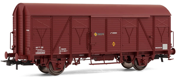 Electrotren E1826 - Closed wagon  J- oxide red, RENFE