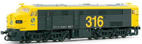 Electrotren E2405S - Locomotive 316 yellow & grey, 1601, RENFE   AC Digital   with Sound