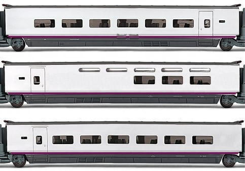 Electrotren E3520 - 3pc Additional Coach Set AVE S-100 of the RENFE