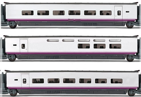 Electrotren E3524 - 3pc Coach Set Euromed S-101 of the RENFE