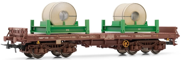 Electrotren E5173 - Flat Wagon, type Rmms, loaded with coils, weathered