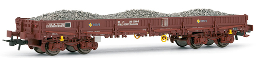 Electrotren E5187 - Low side wagon RENFE, type Rmmns, with ballast load