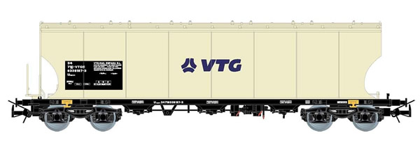 Electrotren E6539 - VTG Rail España, 4-axle silo wagon with round-sided walls