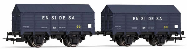 Electrotren HE6009 - 2pc 2-axle covered wagons type PX ENSIDESA