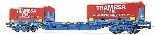 Electrotren HE6064 - MMC3 container flat wagon, loaded with 2 x 20 coil containers