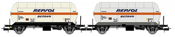 Electrotren HE6066 - 2-unit set of 2-axle gas tank wagons Zgkk with sun roof