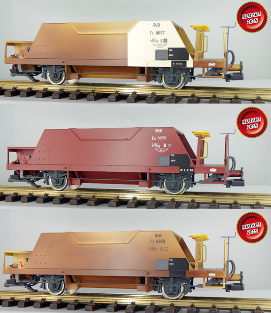 ESU 36051 - Freight car, Pullman IIm, Hopper car set of the RHB (8657,8658,8659)