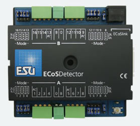 ESU 50094 - ECoSDetector feedback module, 16 dig. inputs, therefrom 4 RailCom® feedbacks. For 2-digit or 3-digit