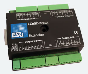 ESU 50095 - ECoSDetectior Extension. 32 digital outputs 100mA for little bulbs or LEDs, Ausleuchtung Gleisbildst