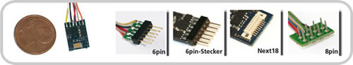 ESU 54685 - LokPilot micro V4.0, DCC, 6-pin NEM651 direct connection