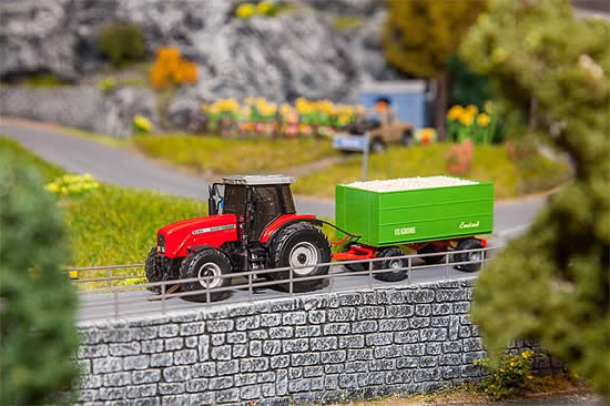 Faller 161588 - MF Tractor with wood chips trailer (WIKING)