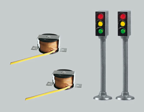 Faller 162056 - 2 LED Traffic lights with Stop sections