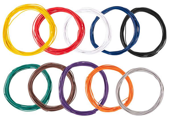 Faller 163780 - Assorted stranded wires 0.04 mm², 10 colours 10 m each