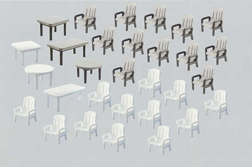 Faller 180439 - 24 Garden chairs and 6 Tables
