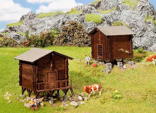 Faller 232368 - Hay barn and granary 