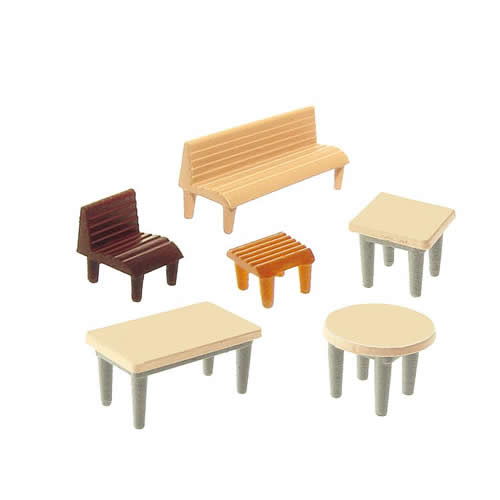 Faller 272440 - 7 Tables, 24 Chairs, 12 Benches