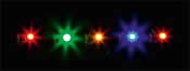 5 LEDs, in different colours