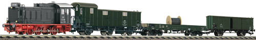 Fleischmann 391601 - Work Train of the DB, with Digital CouPolander V36 + 3 Freight Cars, AC