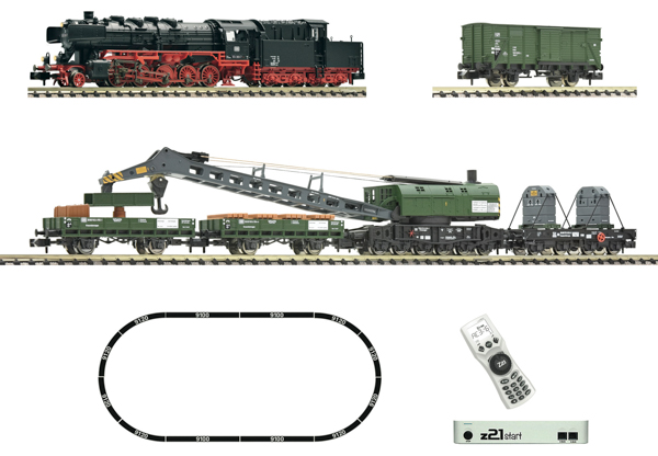 Fleischmann 5170004 - z21 Start Digital Set: Steam Locomotive Class 050 with Crane Train of the DB