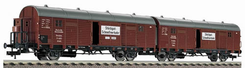Fleischmann 5306 - Coupled wagon unit, consisting of two box goods wagons type Glleh Dresden of the DRG