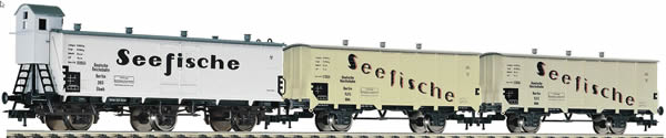 Fleischmann 538101 - 3pc Goods Wagon Set Seefische