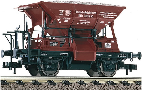 Fleischmann 550602 - 2-axle Ballast Car Wddah, w. Gravel Load, DRG
