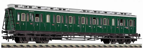 Fleischmann 5687 - 4-axled, 2nd class compartment coach with luggage compartment, type B4tr (C4trpr04) of the DB