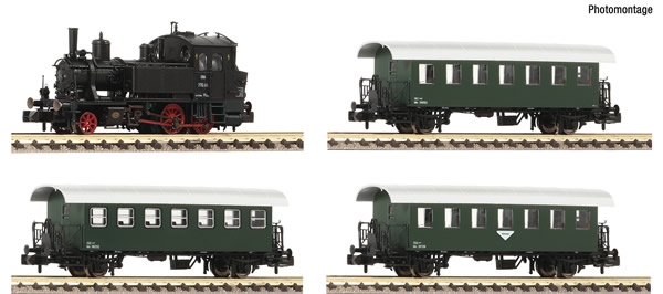Fleischmann 707006 - 4 piece set: Steam locomotive Rh 770 with passenger train ÖBB