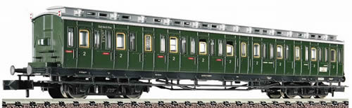 Fleischmann 8046 - Compartment coach 2nd class, type B4 (C4pr04) of the DB, with tail-end indicators