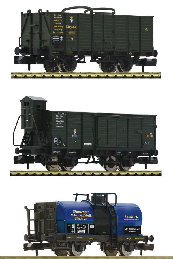 Fleischmann 809005 - German 3 piece set: Goods wagons of the K.Bay.Sts.B.