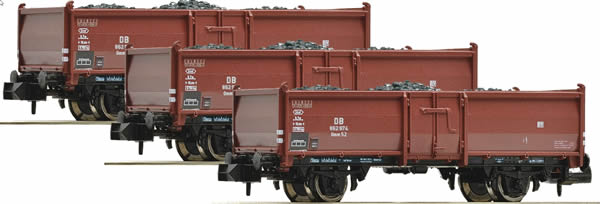 Fleischmann 820530 - 3 piece set coal transport wagons type Omm52