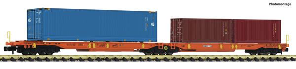 Fleischmann 825013 - Articulated double pocket wagon + Container