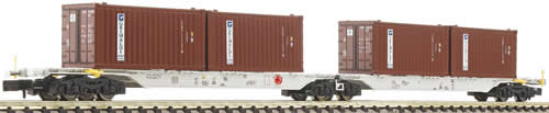 Fleischmann 825317 - Double container wagon Grimaldi AAE         