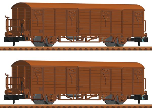 Fleischmann 826216 - German 2 piece set: Covered goods wagons of the DB AG
