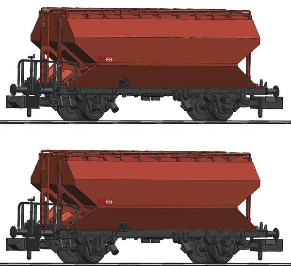 Fleischmann 830312 - Swiss 2 piece set: Grain silo wagons of the SBB
