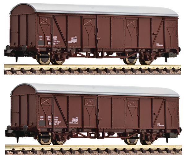 Fleischmann 831515 - German 2 piece set: Covered goods wagons of the DR