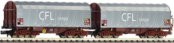 Fleischmann 837917 - 2 piece set sliding tarpaulin wagons type Shimms CFL