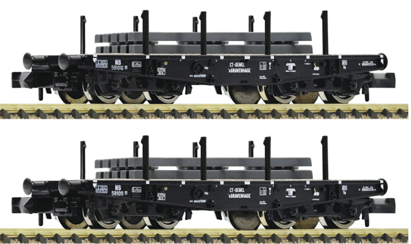 Fleischmann 845608 - Dutch 2-piece set: Heavy-duty flat wagons of the NS