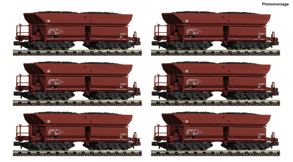 Fleischmann 852702 - Display of 12 pieces: Self unloading hopper wagons type Faalns 150 DB